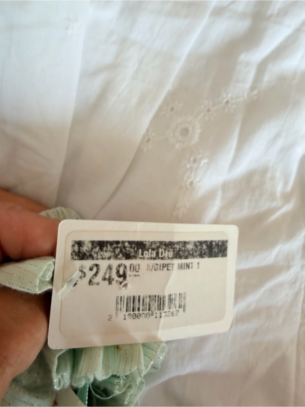 NWT- My Beachy Side Tiered Ruffle Mini Skirt in Sage and Cream - Picture 6 of 6